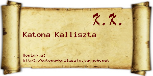 Katona Kalliszta névjegykártya