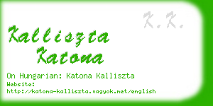 kalliszta katona business card